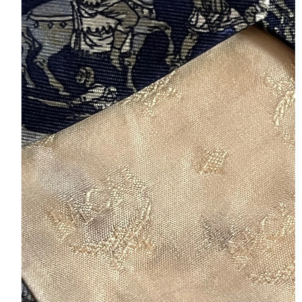 Vintage MCM by Fumagalli's Silk Tie - Classical Horsemen Print - Italy